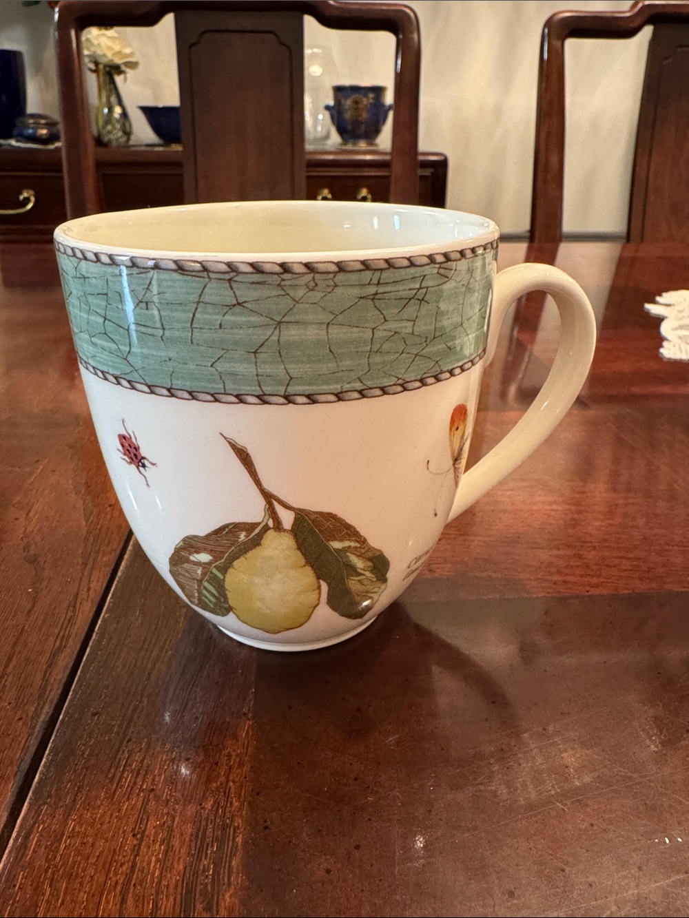 WEDGWOOD SARAH’S GARDEN England 1759 Queens Ware Recipe Port Wine Jelly Mug